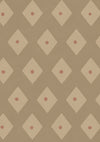 Tiny diamond picnic motifs in a soft repeating grid on warm light brown, from the Little Tails Collection by Urban Road.
