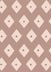Tiny diamond picnic motifs in a gentle repeating grid on muted pink, from the Little Tails Collection by Urban Road.