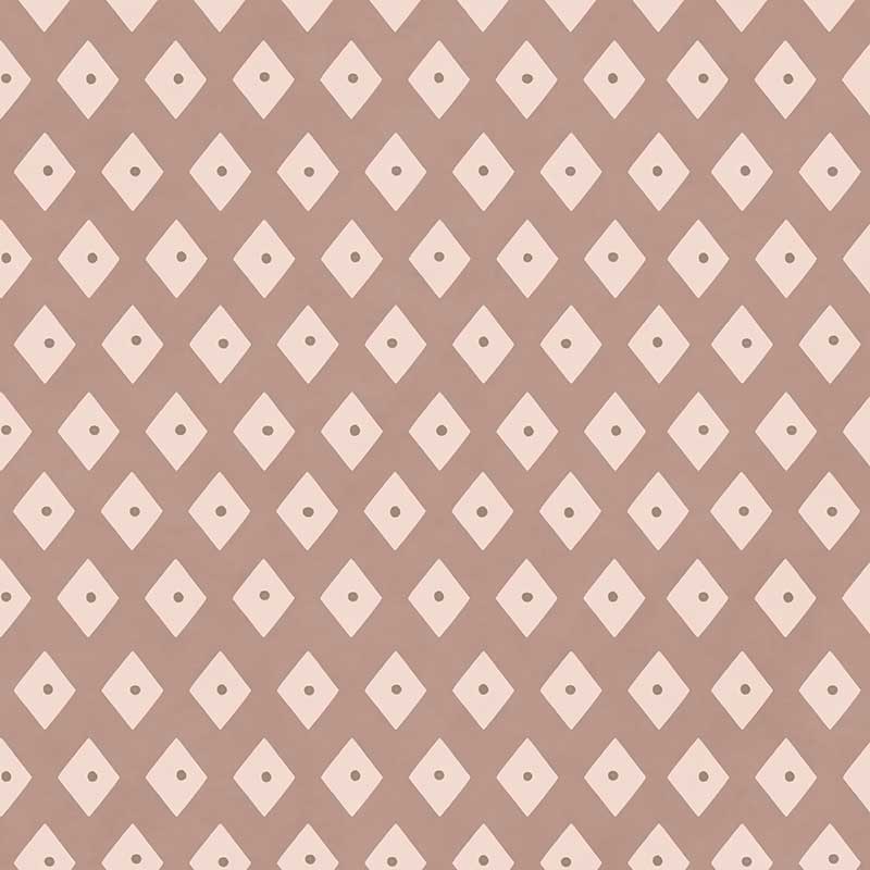 Tiny diamond picnic motifs in a gentle repeating grid on muted pink, from the Little Tails Collection by Urban Road.