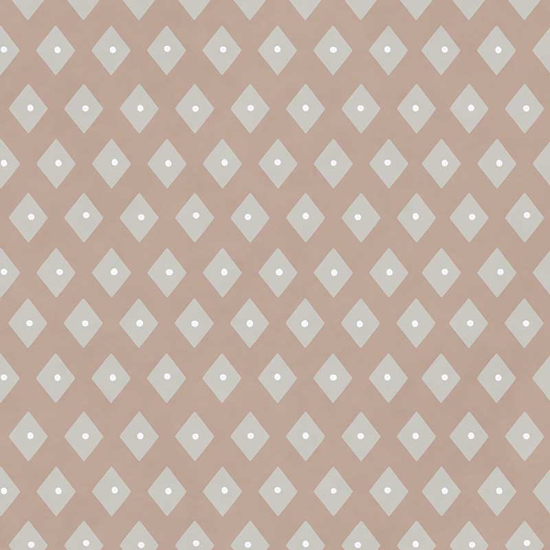 Tiny diamond picnic motifs in a tidy repeating grid on ash rose, from the Little Tails Collection by Urban Road.