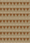 Rows of tiny campfire triangle motifs in a friendly repeat on green and brown, from the Little Tails Collection by Urban Road.