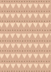 Rows of tiny campfire triangle motifs in a friendly repeat on beige pink with brown accents, from the Little Tails Collection by Urban Road.