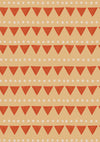 Rows of tiny campfire triangle motifs in a friendly repeat on orange, from the Little Tails Collection by Urban Road.