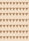 Rows of tiny campfire triangle motifs in a friendly repeat on neutral tones, from the Little Tails Collection by Urban Road.