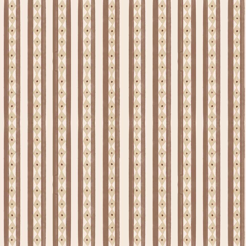 Vertical Scandi-inspired stripes with petite geometric details on neutral, from the Little Tails Collection by Urban Road.