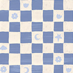 Material: Paste the Wall | Smooth Matte Finish - Sample: Not required, thank you - Wall Height: 2.4 metres | 7.8 feet - Wall Width: 2.4 metres | 7.8 feet - Wallpaper Colour: Starflower Chess Blue