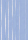 Hand-drawn wavy vertical stripes with a gentle sketchy feel on blue, from the Little Tails Collection by Urban Road.