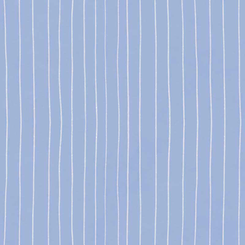 Hand-drawn wavy vertical stripes with a gentle sketchy feel on blue, from the Little Tails Collection by Urban Road.