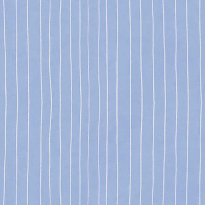 Hand-drawn wavy vertical stripes with a gentle sketchy feel on blue, from the Little Tails Collection by Urban Road.