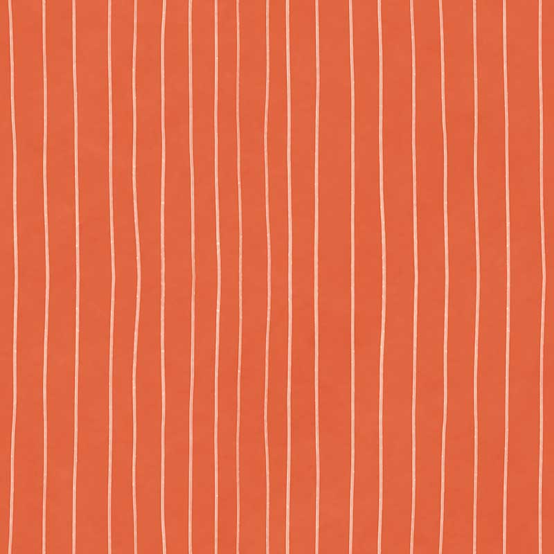 Hand-drawn wavy vertical stripes with a gentle sketchy feel on red, from the Little Tails Collection by Urban Road.