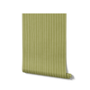 Hand-drawn wavy vertical stripes with a gentle sketchy feel on green, from the Little Tails Collection by Urban Road.