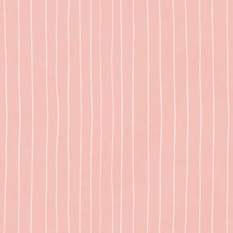 Hand-drawn wavy vertical stripes with a gentle sketchy feel on pink, from the Little Tails Collection by Urban Road.