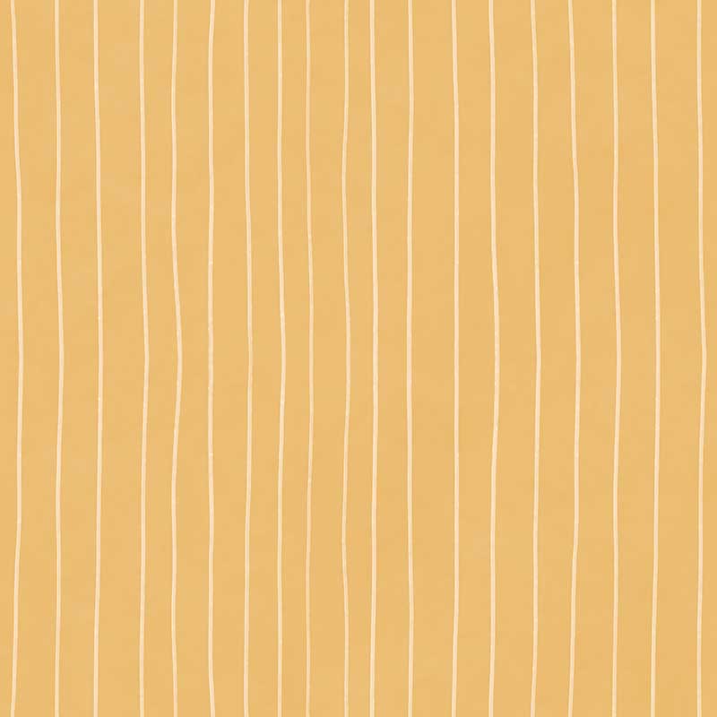 Hand-drawn wavy vertical stripes with a gentle sketchy feel on yellow, from the Little Tails Collection by Urban Road.
