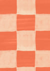 Painterly checkerboard squares with a soft brushed texture on red, from the Little Tails Collection by Urban Road.