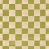 Painterly checkerboard squares with a soft brushed texture on green, from the Little Tails Collection by Urban Road.