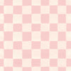 Painterly checkerboard squares with a soft brushed texture on pink, from the Little Tails Collection by Urban Road.