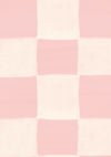 Painterly checkerboard squares with a soft brushed texture on pink, from the Little Tails Collection by Urban Road.