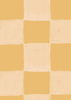 Painterly checkerboard squares with a soft brushed texture on yellow, from the Little Tails Collection by Urban Road.