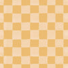 Painterly checkerboard squares with a soft brushed texture on yellow, from the Little Tails Collection by Urban Road.
