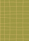Loose sketchy grid of playful scribble lines on green, from the Little Tails Collection by Urban Road.