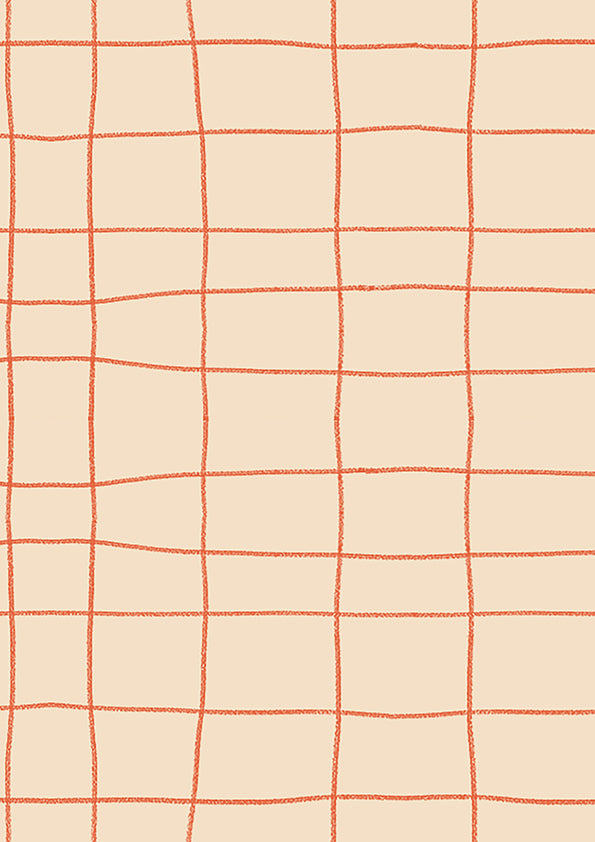 Loose sketchy grid of playful scribble lines on neutral, from the Little Tails Collection by Urban Road.
