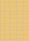Loose sketchy grid of playful scribble lines on yellow, from the Little Tails Collection by Urban Road.