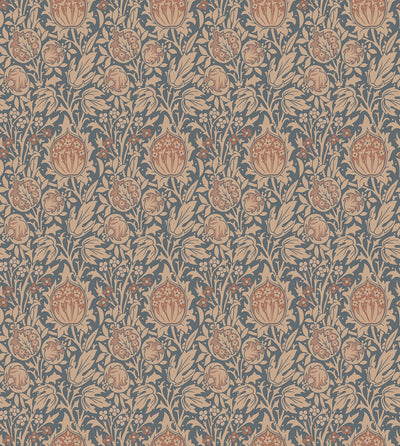 Rococo Palms Beige featuring ornate scrolling palm leaves and stylised florals in warm beige and soft brown tones from the AW Wallpaper Collection by Urban Road.