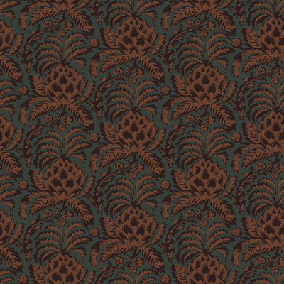 Briar Thistle William Morris inspired design featuring ornate thistle florals in deep blue and warm brown tones from the AW Wallpaper Collection.