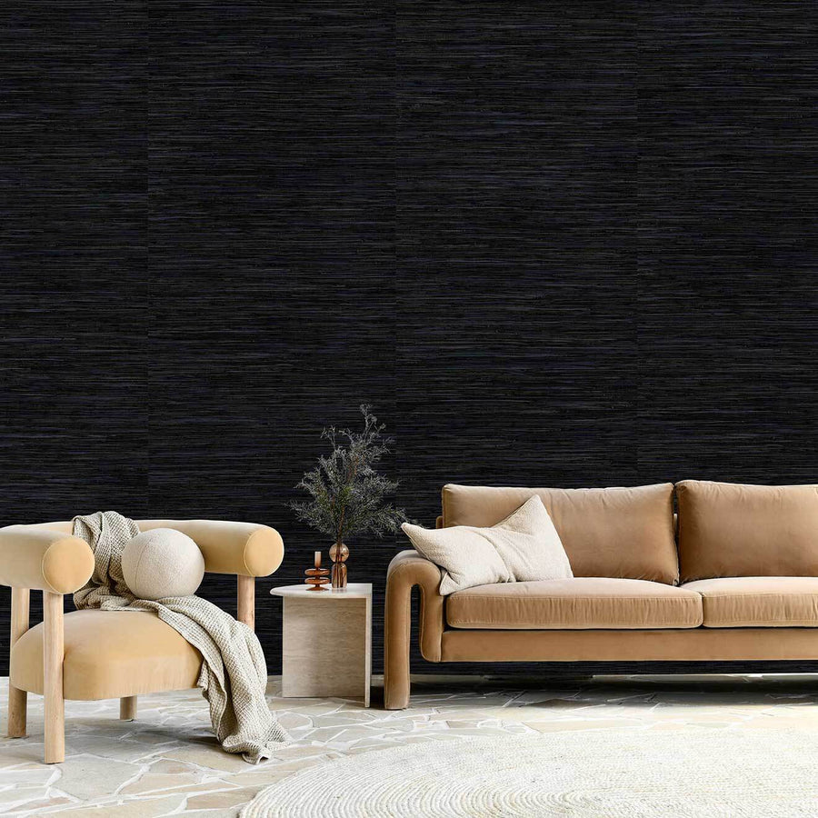Seabreeze Dark Faux Seagrass Wallpaper | Lifestyle