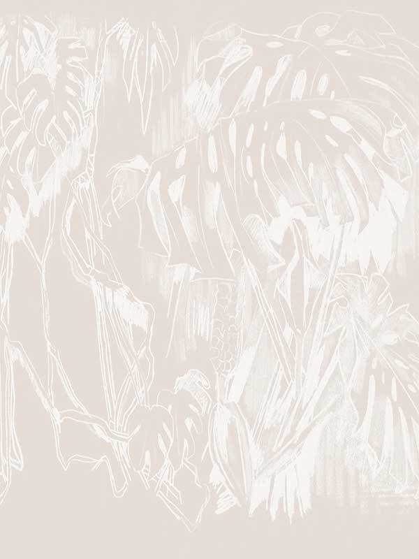 Monstera Sketch Wallpaper Mural