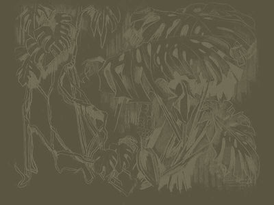 Monstera Sketch Wallpaper Mural