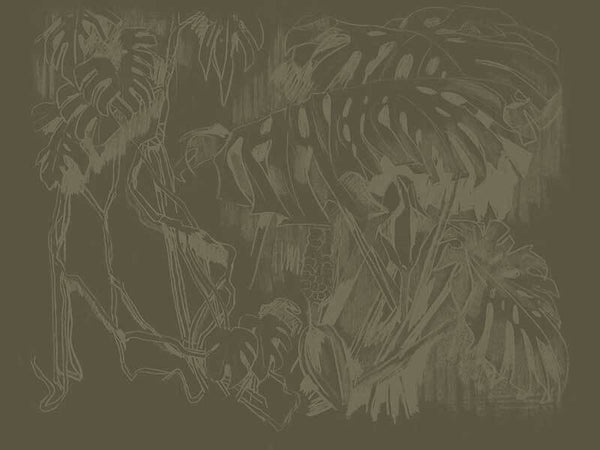 Monstera Sketch Wallpaper Mural