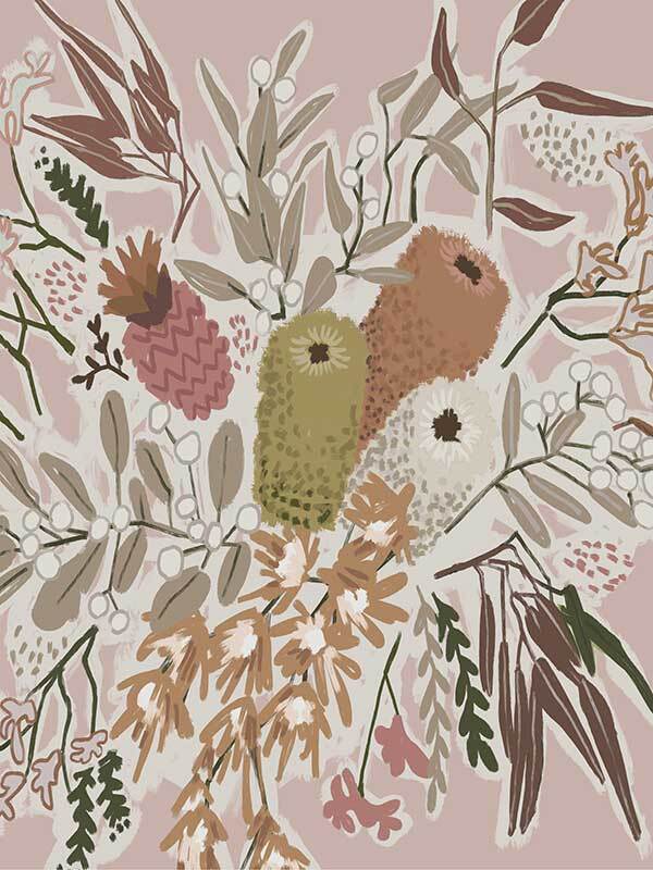 Bush Blooms Wallpaper Mural