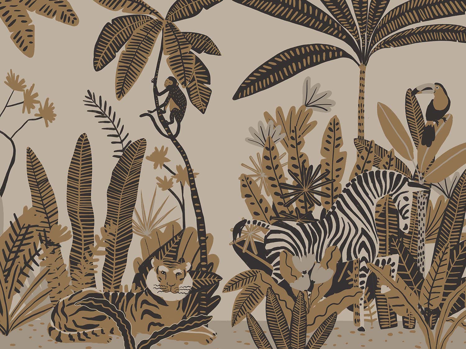 Boho Jungle Dreams Mural Wallpaper - Buy Floral & Botanical Themed