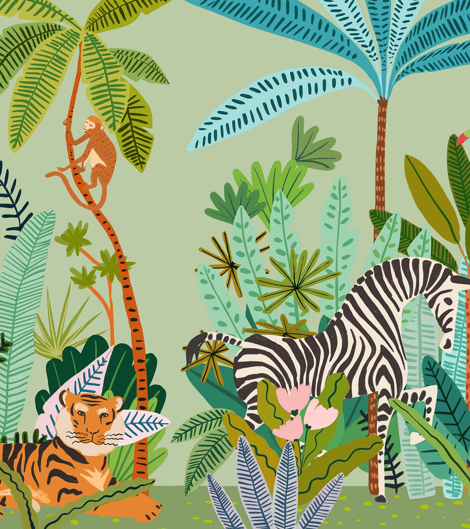 Boho Jungle Dreams Mural Wallpaper - Buy Floral & Botanical Themed