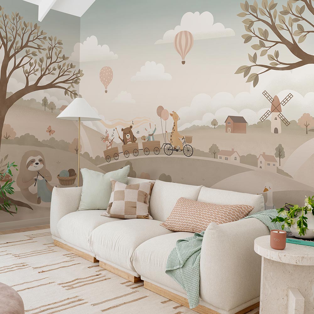 The Train to Tumbleberry Town Wallpaper Mural | Lifestyle