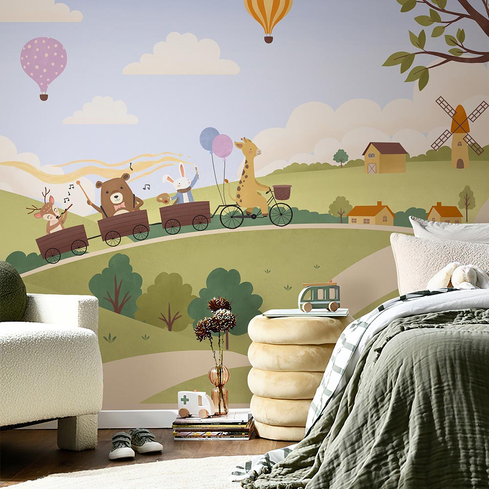 The Train to Tumbleberry Town Wallpaper Mural | Lifestyle