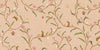Warm neutral wallpaper of flowing branches with tiny rabbits, blossoms and birdhouses, from the Little Tails Collection by Urban Road.