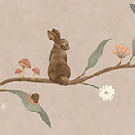 Material: Paste the Wall | Smooth Matte Finish - Sample: Not required, thank you - Wall Height: 2.4 metres | 7.8 feet - Wall Width: 2.4 metres | 7.8 feet - Wallpaper Colour: The Tales of the Willowtree Rabbits Taupe