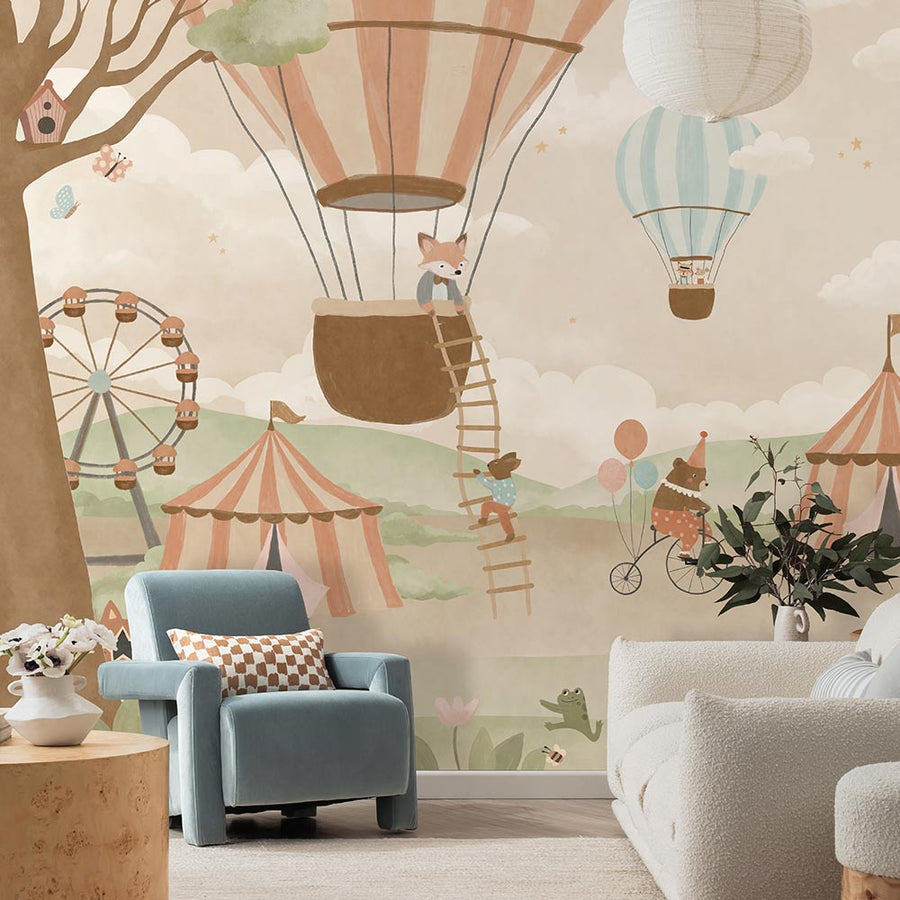 Cotton Clouds at the Circus Fair Wallpaper Mural | Lifestyle