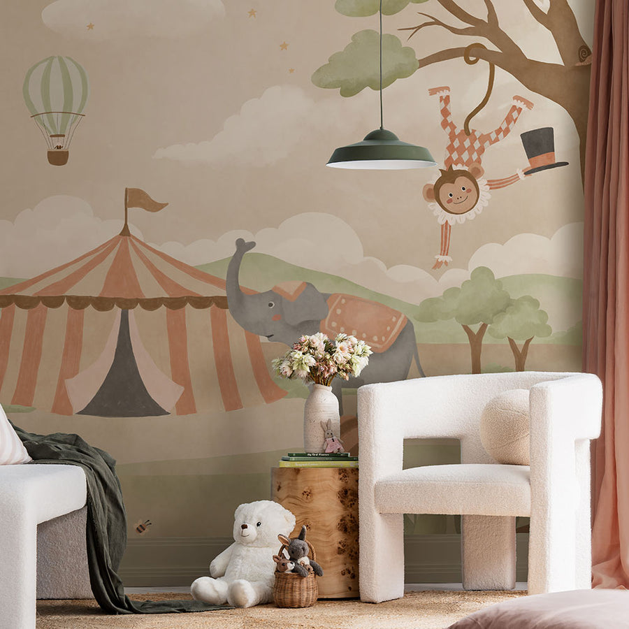 Cotton Clouds at the Circus Fair Wallpaper Mural | Lifestyle
