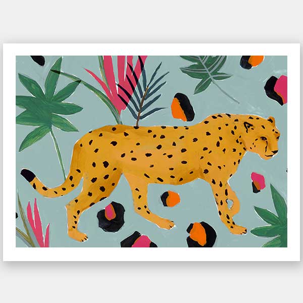 Walking Cheetah Unframed Art Print