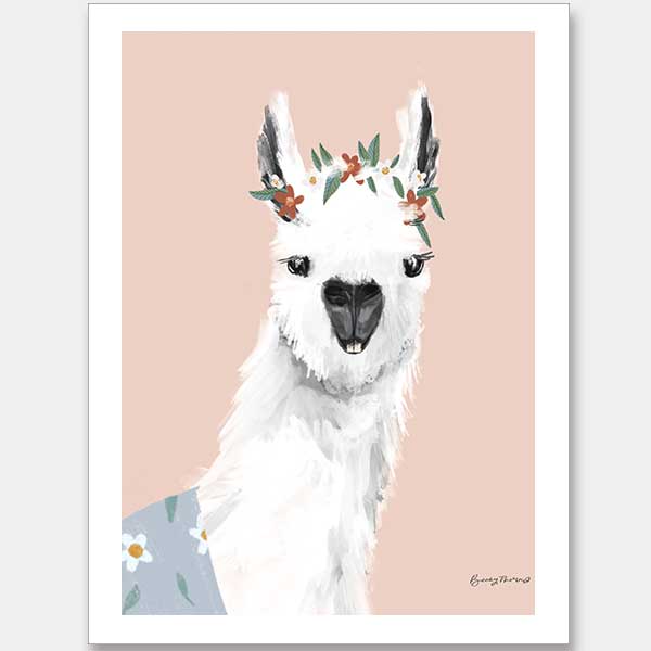 Delightful Alpaca Unframed Art Print