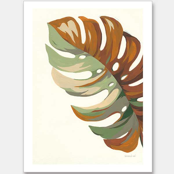Retro Big Leaf II Unframed Art Print