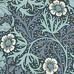 Material: Paste the Wall | Smooth Matte Finish - Sample: Not required, thank you - Wall Height: 2.4 metres | 7.8 feet - Wall Width: 2.4 metres | 7.8 feet - Wallpaper Colour: Woodland Fronds Dark Blue